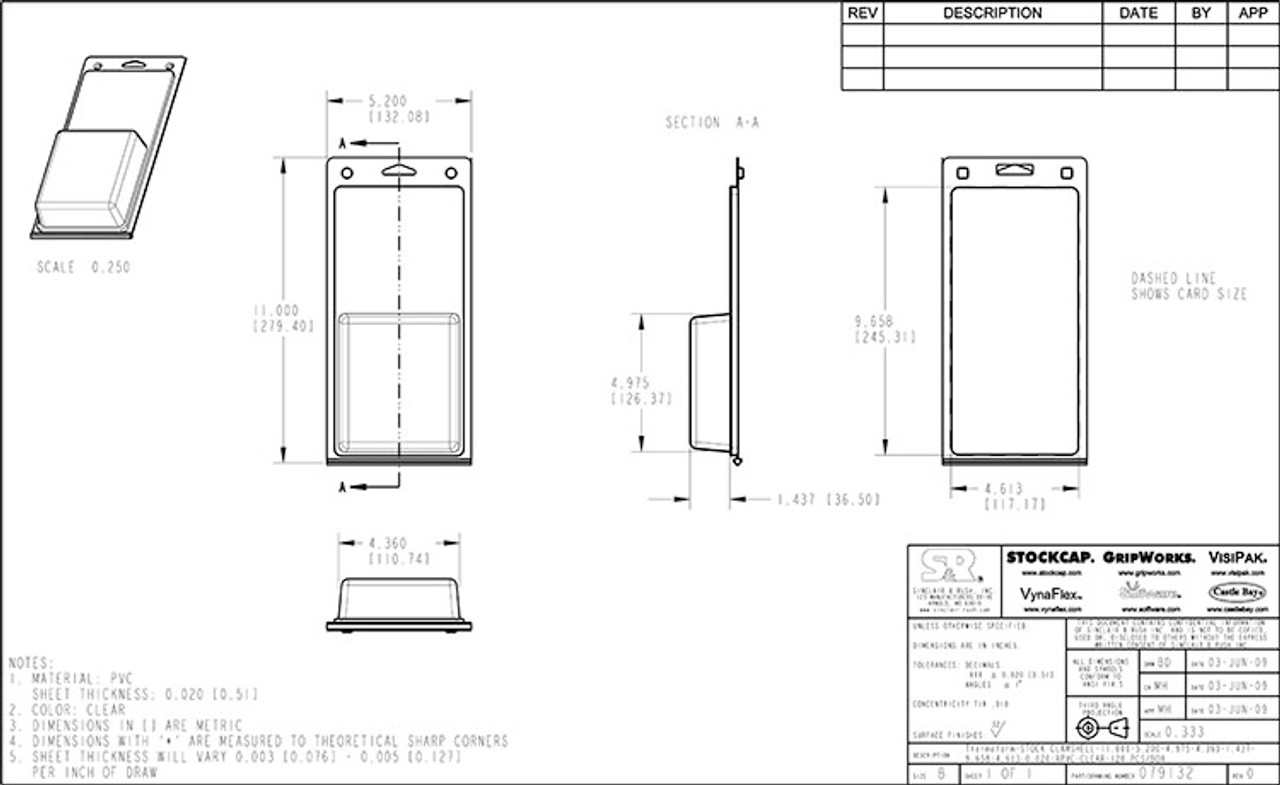 079132 - Stock Clamshell Packaging Technical Drawing